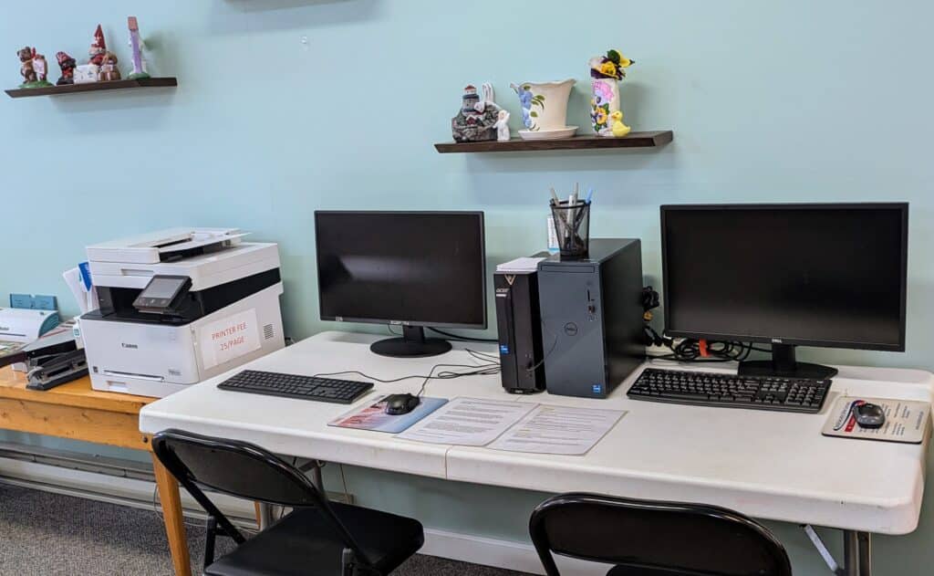 Computer Station in Island Falls Library