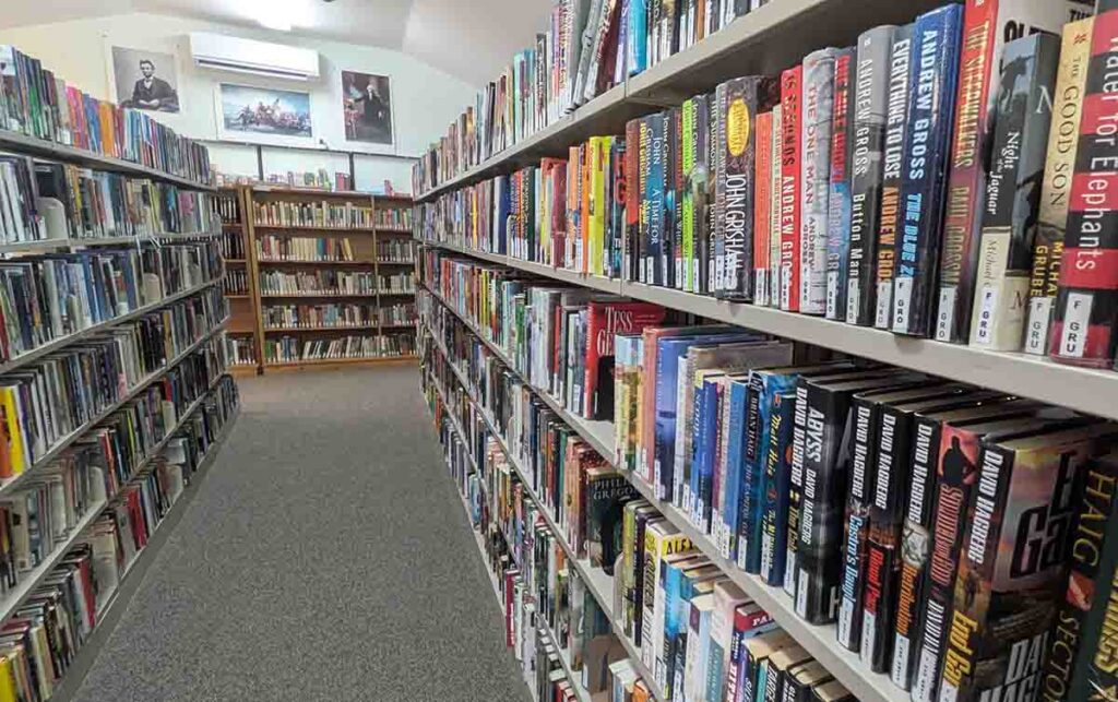 Book stacks at Katahdin Public Library in Island Falls Maine